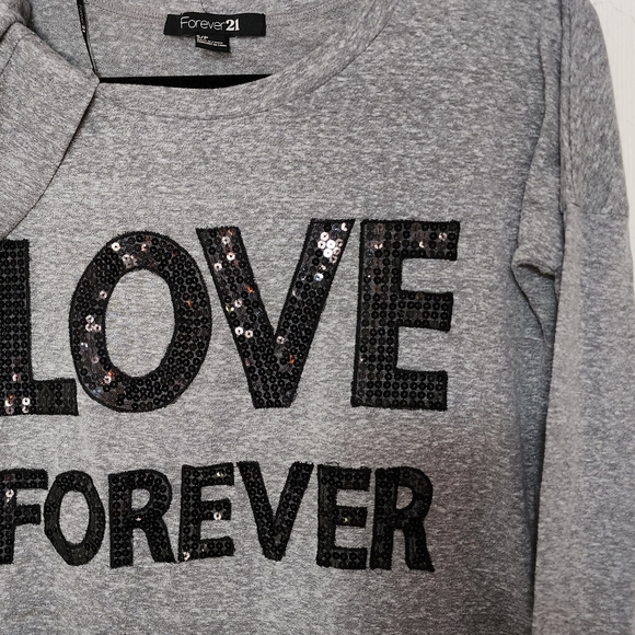 Forever 21 Gray 'Love Forever' Sweatshirt - Picture 2 of 7